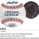 Rawlings | FLAT SEAM Official League Baseballs | FSOLB1X | Recreational Use Practice | 4 Count 