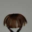 FERCAISH Front Hair Bangs Wigs Headband, Synthetic Wigs Headband for Women Girls (Light Brown)
