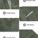 Vssjavun Blazer for Men Casual Suit Jackets Lightweight Sport Coat One Button Slim Fit Suits (L)