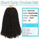 12 Inch Short Passion Twist Hair 8 Bundles Kinky Curly Marlybob Crochet Hair for Black Women (8Bundles12 Inch, 1B#)