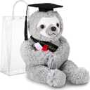 Hollowfly 2026 Graduation Gifts Plush Bear 10 Inch Stuffed Animal Signature for Class of 2026 Graduation Congratulations Bear with Cap Plushies for Students(Sloth)