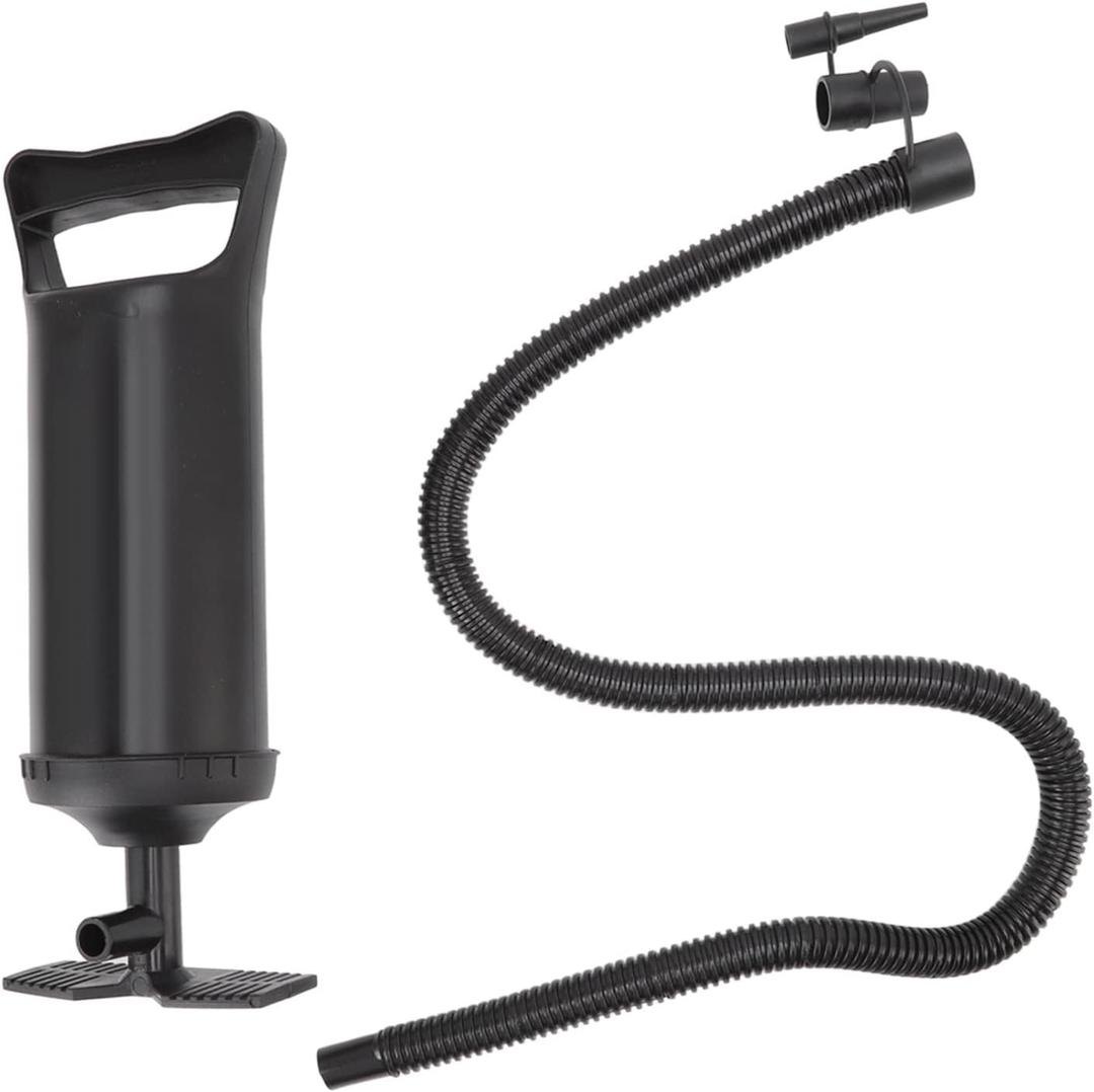 Hand Pulled Air Pump Manual Inflator Portable Fast Inflation Pump for Rubber Boats Air Mattresses Pool Rafts Durable ABS Plastic Construction with Hose and Nozzles