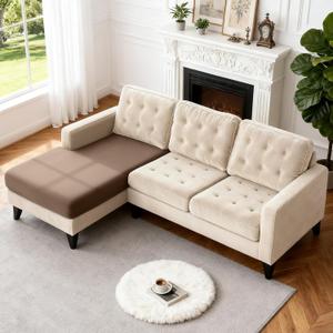 TAOCOCO Couch Cushion Covers 1 Piece Stretch Chaise Covers for Sectional Couch L Shaped, Soft Washable Furniture Protector(1-Piece for Chaise or Sofa Cushion, Light Coffee)