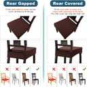 2 x Genina Waterproof Seat Covers for Dining Room Chair Covers Waterproof Dining Chair Covers (2 PCS-Rear-gapped, Chocolate)