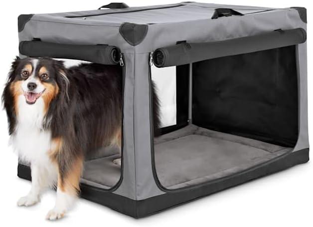 EveryYay by Petco Essentials Portable Canvas Dark Grey Dog Crate, 36" L X 24" W X 23" H