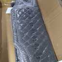 IDEALHOUSE Queen Size Canopy Bed Frame with Nailhead Decoration HeadboardUpholstered Bed Frame with Poles 4 Corner Bed Bracket,Solid Wood Slats Support,No Box Spring Needed,Noise Free,Gray (Grey)