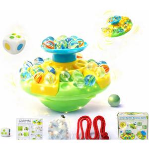 Upgrade Marble Balance Board Game Fun Family Stacking Challenge Toy with 60 Colorful Balls, Portable Balancing Game for 1-4 Players, Idea Travel Party & Indoor Play for Kids & Adults