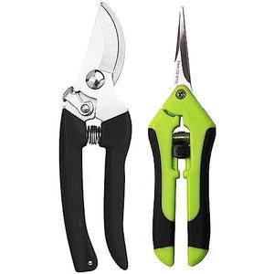 Gardening Scissor 2PCS Sharp Stainless Steel Blade Garden Shears Cutting Flowers Trimming Plants Yard Florist Flower Rose Herb Hedge Bonsai Fruits Picking 2 Pack