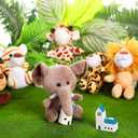 Sumind 12 Pieces Small Stuffed Animals Bulk Gifts Mini Stuffed Forest Jungle Animal Plush Toys 4.8 Inch Cute Elephant Lion Giraffe Tiger for Claw Machine Baby Shower Decorations(Sitting)