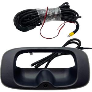 Tailgate Handle Bezel with Rear View Camera Backup Camera Compatible with 1999-2007 Silverado/Sierra 1500 2500 3500 Matte Black 15228541