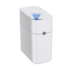 CTIME Touchless Automatic Bathroom Can with Lid - 3 Gallon Slim Motion Sensor Garbage Can for Bedroom, Kitchen, Office - White (6" W x 11" L x 13" H)