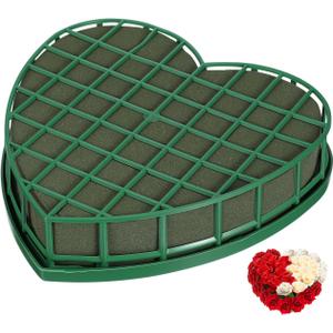 YARNOW Heart Shaped Floral Foam with Base and Suction Cup, 7. 9 X 7. 5 Inch, Car Floral Arrangement Foam for Wedding Party and Vehicle Decoration