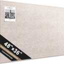 Large Bulletin Board, 48 X 36 Inches Felt Cork Board with 40 Pushpins, Foldable Felt Notice Pin Board Photo Display Board with Self-Adhesive Tape for Office Home School (48x36 inch, Coral Beige)