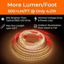 24V 2835 LED Strip Lights 3000K, 500+LM/FT, 32.8FT, UL Listed, CRI95, High Density 160LEDs/m Tape Light, Cuttable, Dimmable, VHB Equipped, for Pros, Displays, Highlightings (NO Power Supply)