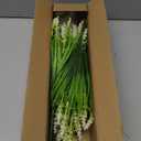10 Bundles Artificial Plants Outdoor Fake Grass with Flowers UV Resistant Greenery Garden Porch Window Box Decorating (White)