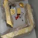 Metal Table Legs 28 Inch, Artistic Heavy Duty Dining Table Base with Suction Cups & Pre-Drilled Holes, Fits Glass Marble Wood Tops, DIY Desk Coffee Table Legs, 1000LBS Capacity, Gold