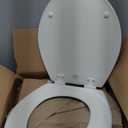 Bemis 500EC Durable Wood Toilet Seat with Easy Clean Hinges, Made in USA, Round, Biscuit