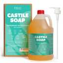 Peppermint Castile Soap, Made in Greece, No Palm Oil, Vegan, Organic Castile Soap Liquid - 1 Gallon Multipurpose - Perfect for Body, Bath, Home or Laundry, Professional Pump Included
