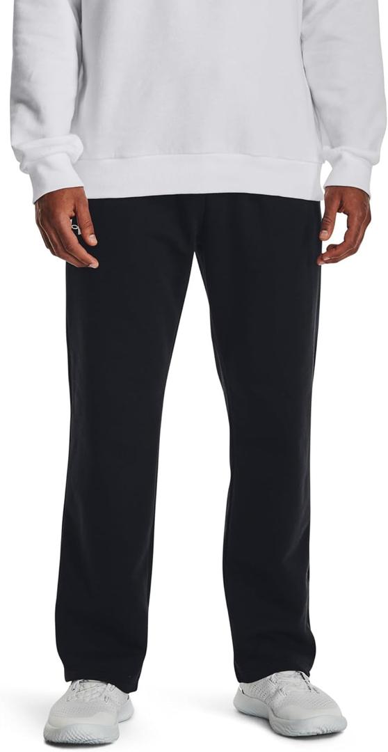Under Armour Men's Rival Fleece Pants (Medium, (001) Black / / White)