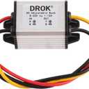 DROK Waterproof DC Buck Converter Voltage Regulator 8-22V to 3-15V 5V 12V 3A Adjustable Output Power Supply Transformer Step-Down Volt Module Board for Car Auto Vehicle Motor Regulated SR