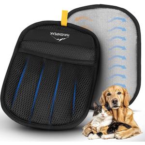 2 x Pet Hair Remover Glove Reusable Electrostatic Pet Hair Removal Glove for Furniture, Carpet & Car Upgraded Design Cat & Dog Hair Mitt for Cleaning (Black)