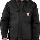 Carhartt Men's Loose Fit Firm Duck Insulated Traditional Coat (3X-Large, Black)