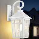 Darkaway Large Outdoor Wall Lights for House, 18inch Exterior Lighting Fixtures Wall Mount Outdoor Porch Lights Waterproof White Outside Sconce Lights with Water Ripple Glass for Patio Hallway Garage