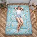 MAXYOYO Japanese Floor Mattress 4" Thick Full Size Foldable Futon Mattress | Sleeping Pad Foldable Roll Up Mat Boys Girls Dormitory Pad Kids Floor Lounger, Rustic Floral