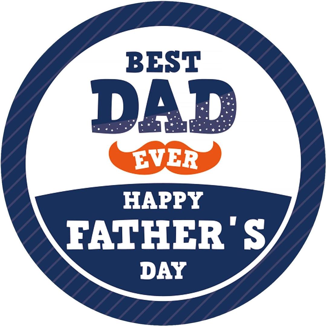 2 x G2PLUS Happy Father's Day Stickers, 60PCS Father's Day Gift Stickers, 2 Inches Round Best Dad Ever Label Sticker for Envelope Seals, Gift Wrap, Dad's Day Party Favors