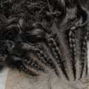 Fancy Hair Braided Wig for Black Women Cornrow with Curly Hair Wig HD Lace Front Wig with Baby Hair Pre Plucked Glueless Transparent 13x4 Inch Lace Frontal Wig (2#) (16)