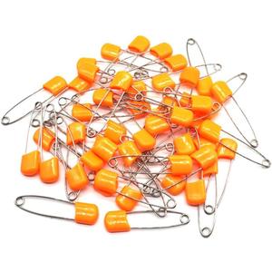 GTONEE Cute Safety Pins Secure Clips for Fastening Baby Clothes Diaper Napkins Stainless Steel Size L 5.3CM 50PCS Orange