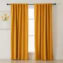 Pickluc Blackout Curtains 84 Inches Long 2 Panels, Black Out Drapes for Bedroom or Living Room, Back Tab and Rod Pocket Top, Set of Two, Mustard Yellow, 52" Wide and 84" Length.
