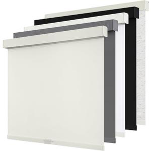 SUNOFF Cordless Blackout Roller Shades Blinds for Windows Free-Stop,Pull Down Room Darkening with Valance,Thermal Insulated Woven Fabric Window Door Blinds for Home,Office,Beige 65" W x 72" H
