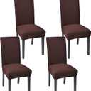 Aertiavty Dining Room Chair Covers, Set of 4, Kitchen Chair Slipcovers, Chocolate