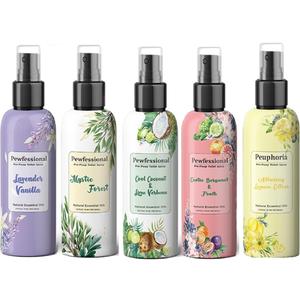 Pewfessional poop spray for toilet, pre poo toilet spray bathroom odor eliminator and air freshener, 2.5 Ounce, 5 bottles Travel Size