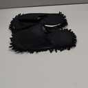 Friendly House Women's Microfiber Floor Cleaning Mop Slippers with Terry Towel Fabric (Suitable for women size 9-10.5, Black)