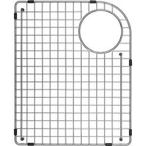 Serene Valley Sink Bottom Grid 14-1/4" x 17-5/8", Rear Corner Drain with Radius 3-3/4", Sink Grid Stainless Steel NDG1417LR.