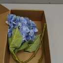 mizii 4Pcs Blue Artificial Hydrangea Flowers Large Fake Silk Hydrangea Flower with Leaves Stems Realistic Faux Hydrangeas Decorations for Wedding Table Centerpieces Vase Home Decor (Blue)