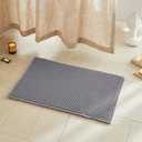 TYUU Waffle Bath Mat, Boho Bathroom Rugs Non Slip Washable Super Absorbent Quick Dry Bath Mat Farmhouse Bathroom Decor, 30"x20" Grey