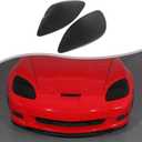 Front Headlight Trim Cover Compatible with Chevrolet Corvette C6 2005-2013 Smoked Front Light Lamp Cover Left and Right Headlight Lens Trim Frame Protect Decorative Accessories