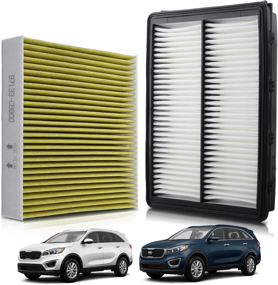 97134-C6900 Cabin & Engine Air Filter Fit for Kia Sorento L4-2.0L (2016-2018)/ L4-2.4L (2016-2020)/ V6-3.3L (2016-2020) Replace C6C79-AC000 28113A9100 CA11943