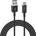 Amazon Basics USB-C to USB-A 2.0 Fast Charger Cable, 480Mbps Speed, USB-IF Certified, for Apple iPhone 16/15, iPad, Samsung Galaxy, Tablets, Laptops, 6 ft, Black