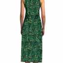 Women's Summer Midi Dress 2025 Sleeveless Floral Print Split Casual Bodycon Long Beach Sundress Travel Vacation Outfits (XXL)