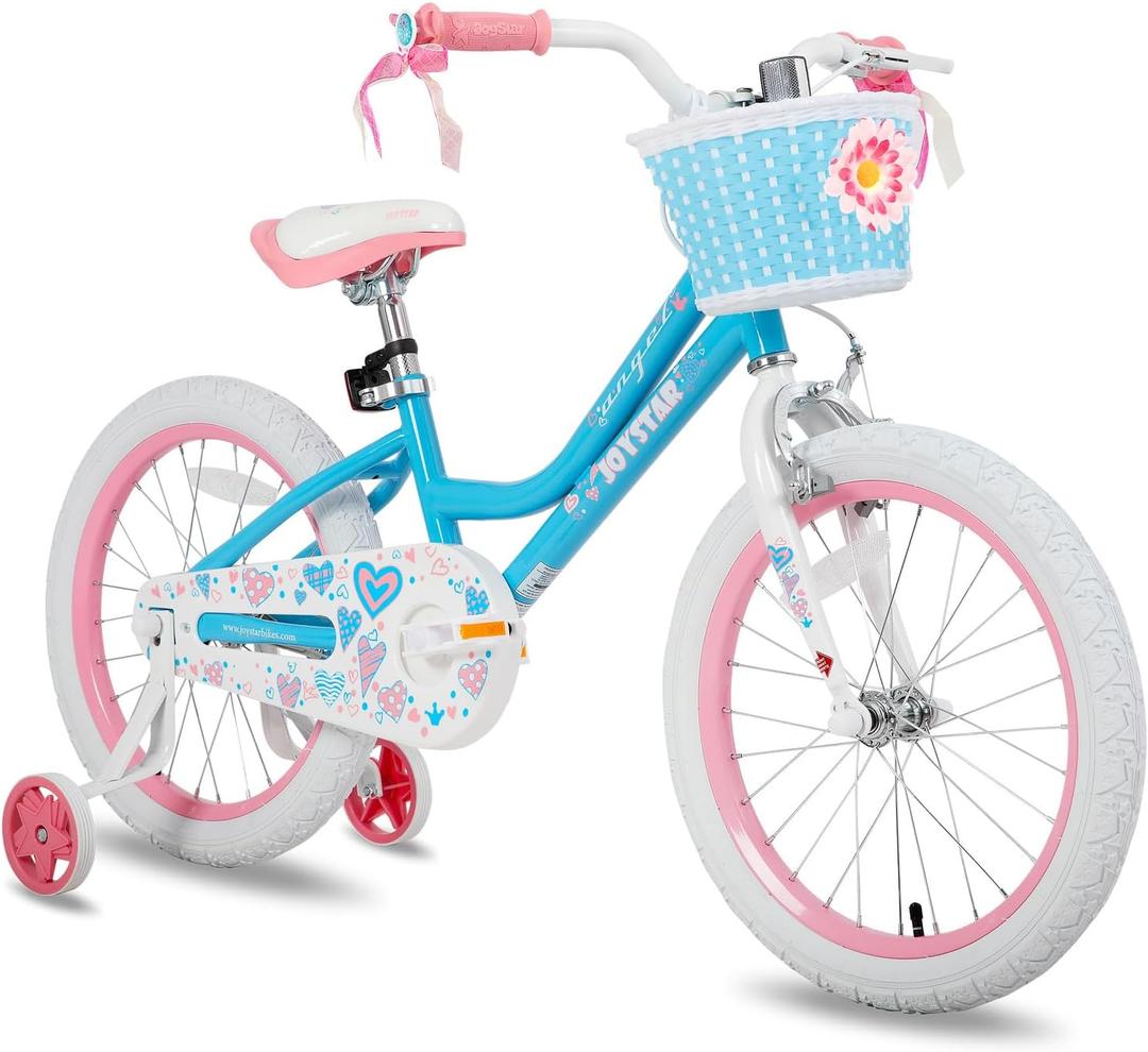 JOYSTAR Angel Girls Bike for Toddlers and Kids Ages 2-12 Years
12-20 Inch Kids Bike with Training Wheels & Basket, 20 24“ Bicycle with Kickstand