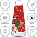 2Pcs Christmas Tree Snowman Aprons Waterdrop Resistant Kitchen Cooking Aprons for Women Men Chef Wedding Cool Bridal Engagement Christmas Gifts for Couple