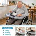 Wheelchair Tray Table with Tablet Slot & Cup Holders, 1 Pack