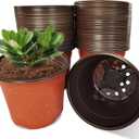 100 Packs 8" Plant Nursery Pots Plastic Seedling Starter pot Flower Planter Container Seed Grow Pot with Drainage Hole for Indoor Outdoor Garden Suitable for Succulent Seedling Cutting Transplanting