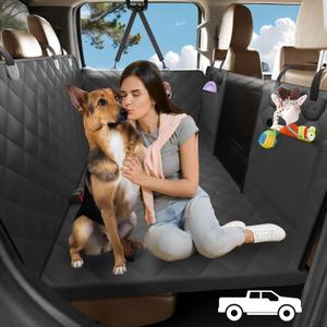 XL Truck Back Seat Extender for Dogs, 59x29 Dog Seat Cover Back Seat Hard Bottom, Dog Hammock for Truck Full Size, Pet Seat Covers for Crew Cab F150, RAM1500, Sierra, Tundra, Silverado, Titan