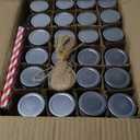 Maxcheck 24 Sets 3oz Cactus Mason Jars Shot Glasses with 24pcs Shot Glasses 24pcs Silver Lids 30pcs Straw, Glass Cactus Decor Favor Jars for Weddings, Decoration Parties DIY Drink Dessert Candle Craft