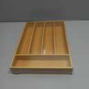 Silverware Organizer Kitchen Drawer Organizer Utensil Organizer Bamboo Silverware Holder Cutlery Organizer in Drawer Flatware Organizer Tray(5 slots, Natural